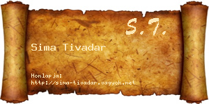 Sima Tivadar névjegykártya